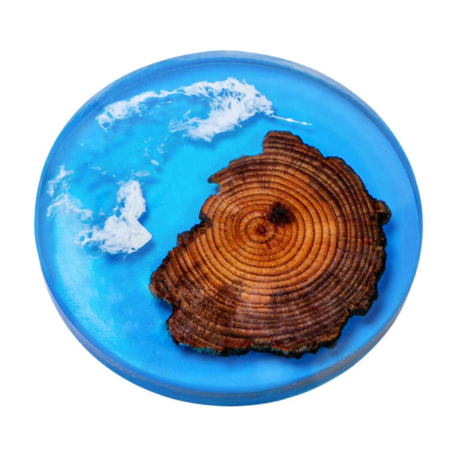 6pcs Wooden Epoxy Resin Drink Coasters Modern Style - Image 1