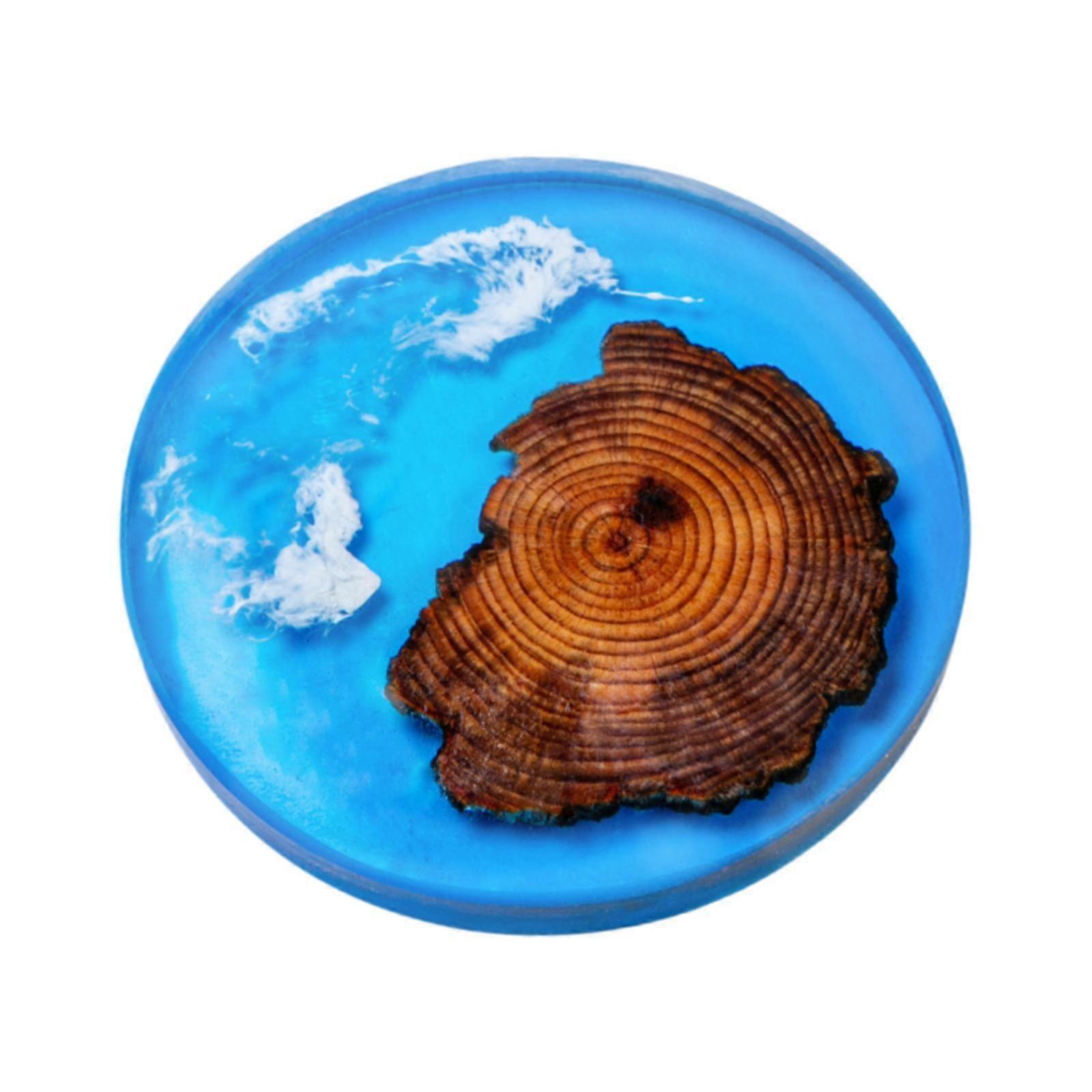 6pcs Wooden Epoxy Resin Drink Coasters Modern Style - Image 2