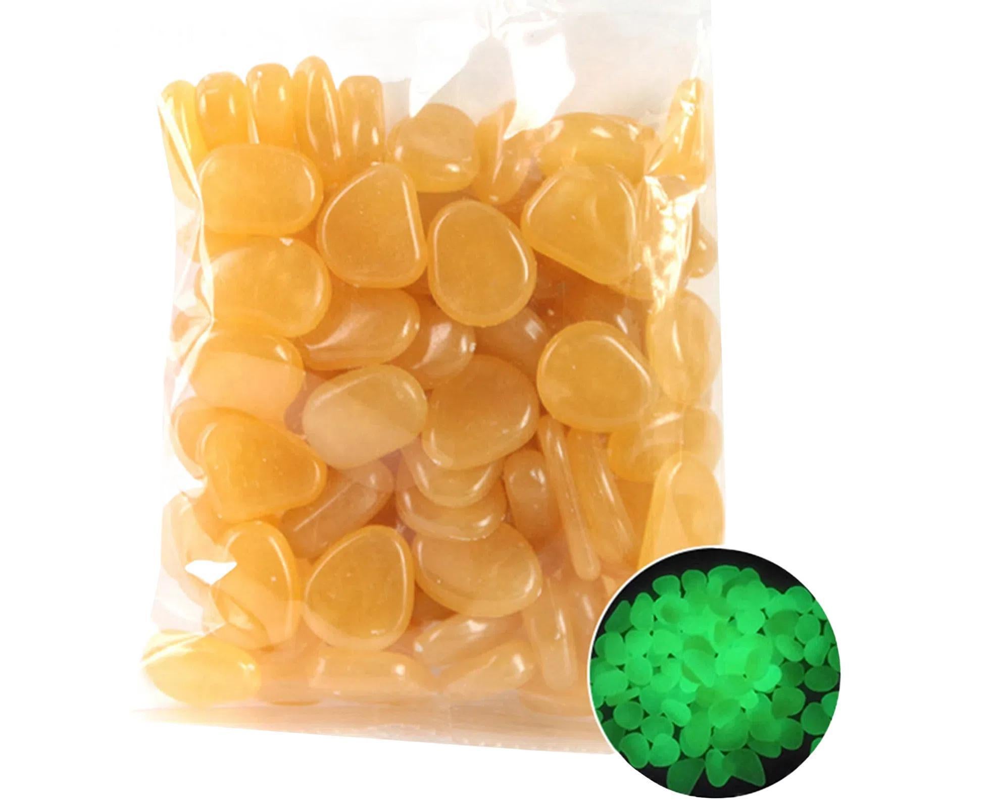 100Pcs Aquarium Stones-Orange Yellow 100pcs - Image 1