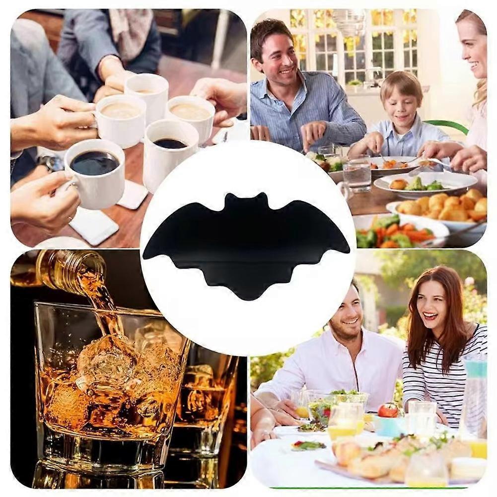 Halloween Bat Shaped Drink Coasters Non-Slip Tableware Mats - Image 2