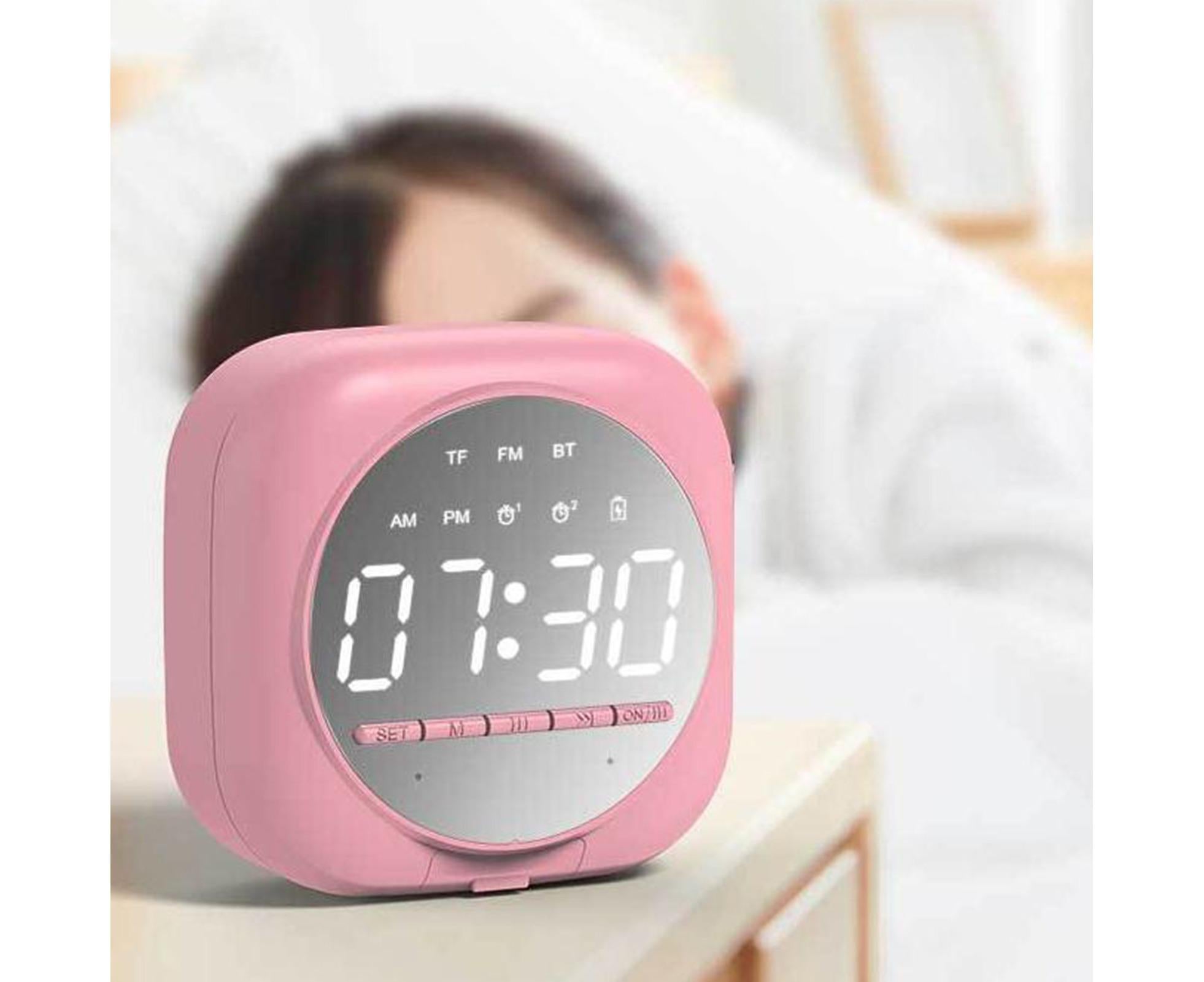 Q12 Bluetooth-compatible 5.0 Multifunctional Alarm Clock Subwoofer Speaker Support TF Card - White - Image 2
