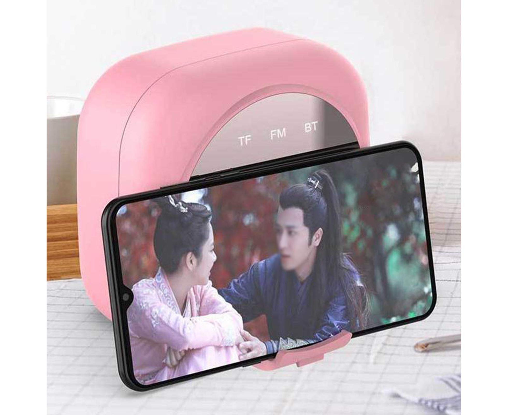 Q12 Bluetooth-compatible 5.0 Multifunctional Alarm Clock Subwoofer Speaker Support TF Card - White - Image 5