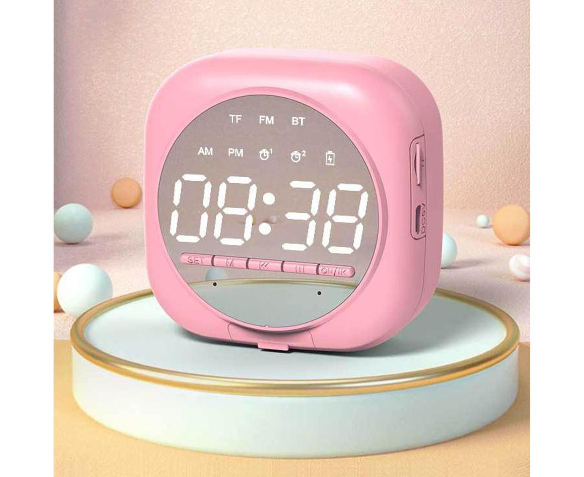 Q12 Bluetooth-compatible 5.0 Multifunctional Alarm Clock Subwoofer Speaker Support TF Card - White - Image 7