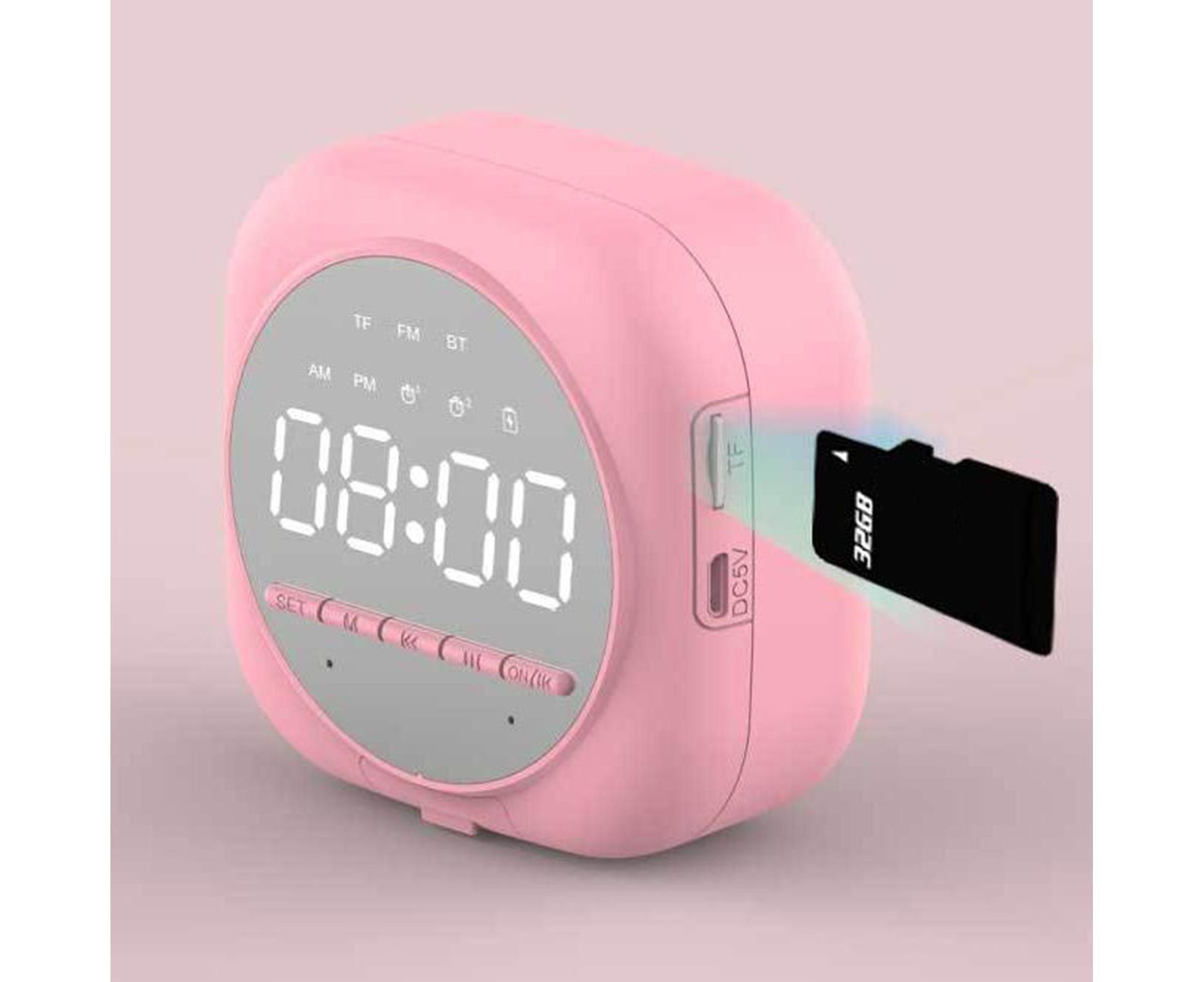 Q12 Bluetooth-compatible 5.0 Multifunctional Alarm Clock Subwoofer Speaker Support TF Card - White - Image 8