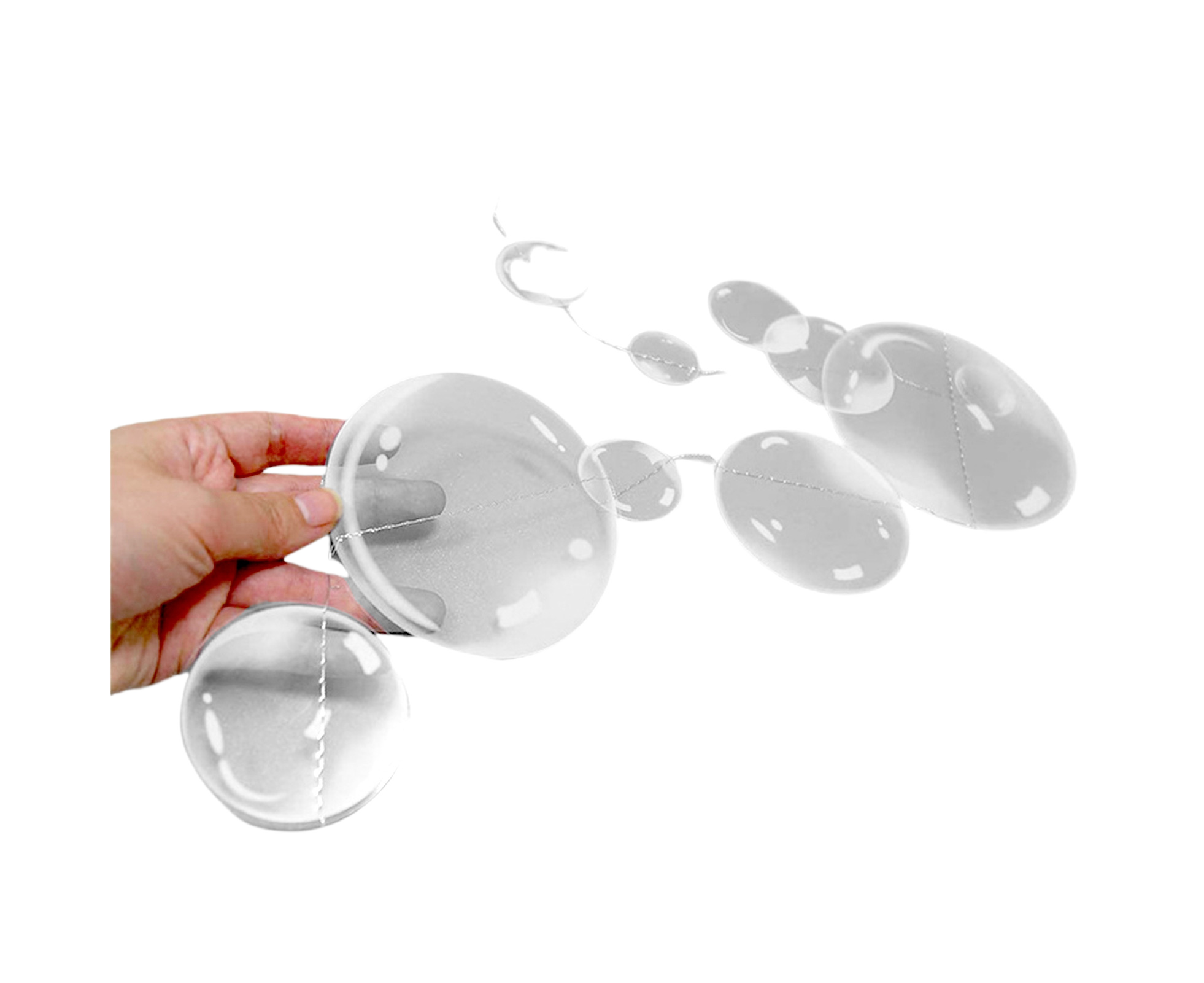 2Pcs Bubble Hanging Flags for Home-White - Image 1