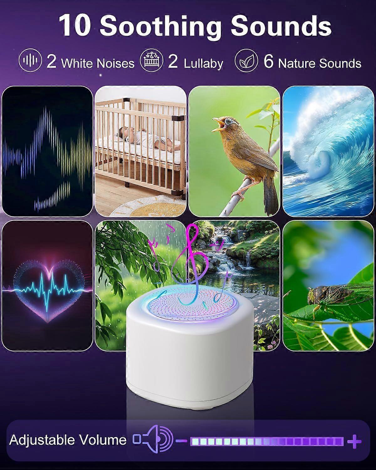 Latest Model Portable White Noise Machine Babies Adult Sleep Sound Device - Image 3