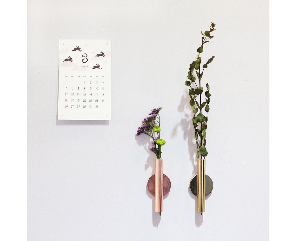 Wall Mounted Adhesive Metal Dried Flower Vase Tube Home Garden Balcony Decor-Rose Gold - Image 8