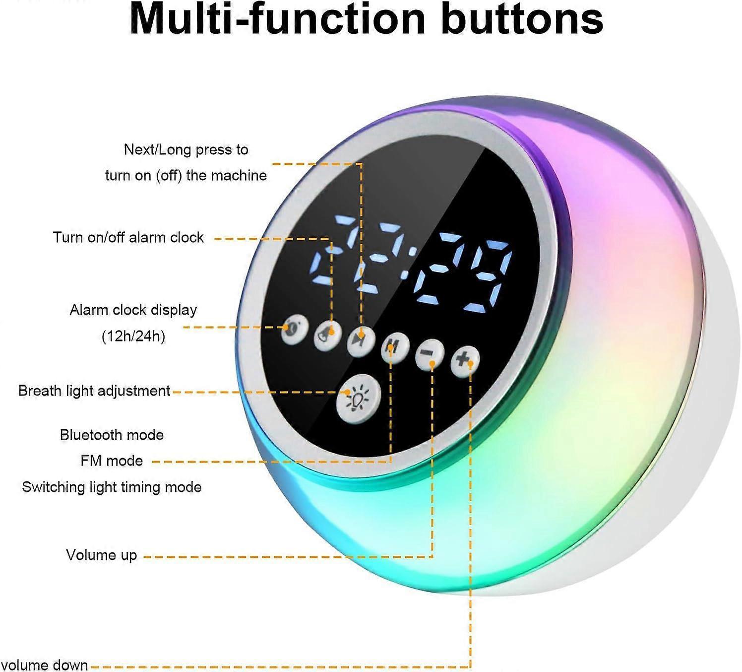 White Noise Machine Sleep Sound Device with Color Changing Lamp - Image 2