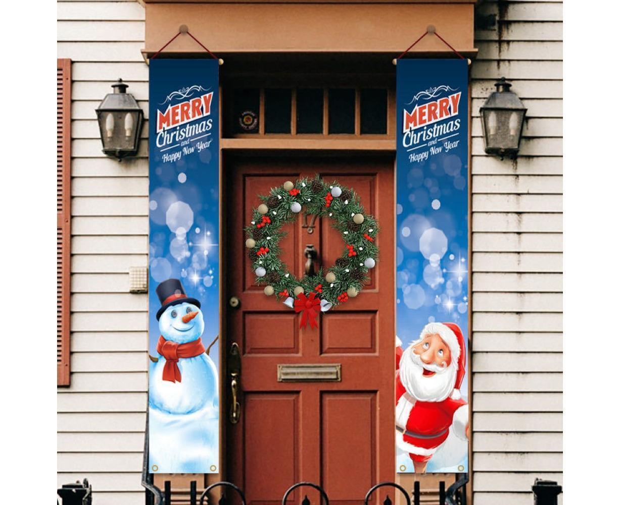 2Pcs/Set Door Hanging Banners Couplets Home Decor Ornaments for Christmas Party-1# - Image 2