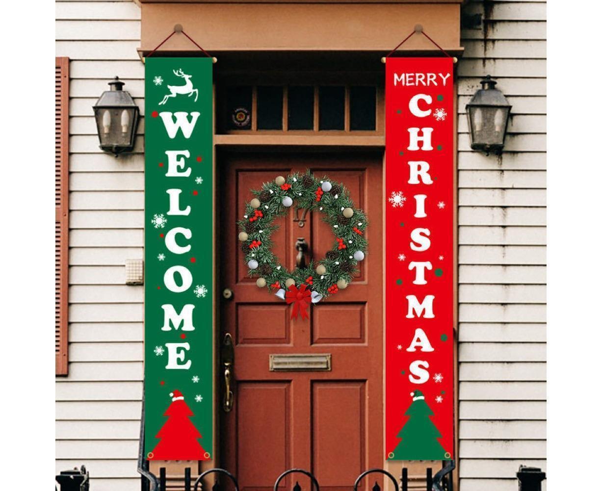 2Pcs/Set Door Hanging Banners Couplets Home Decor Ornaments for Christmas Party-1# - Image 4