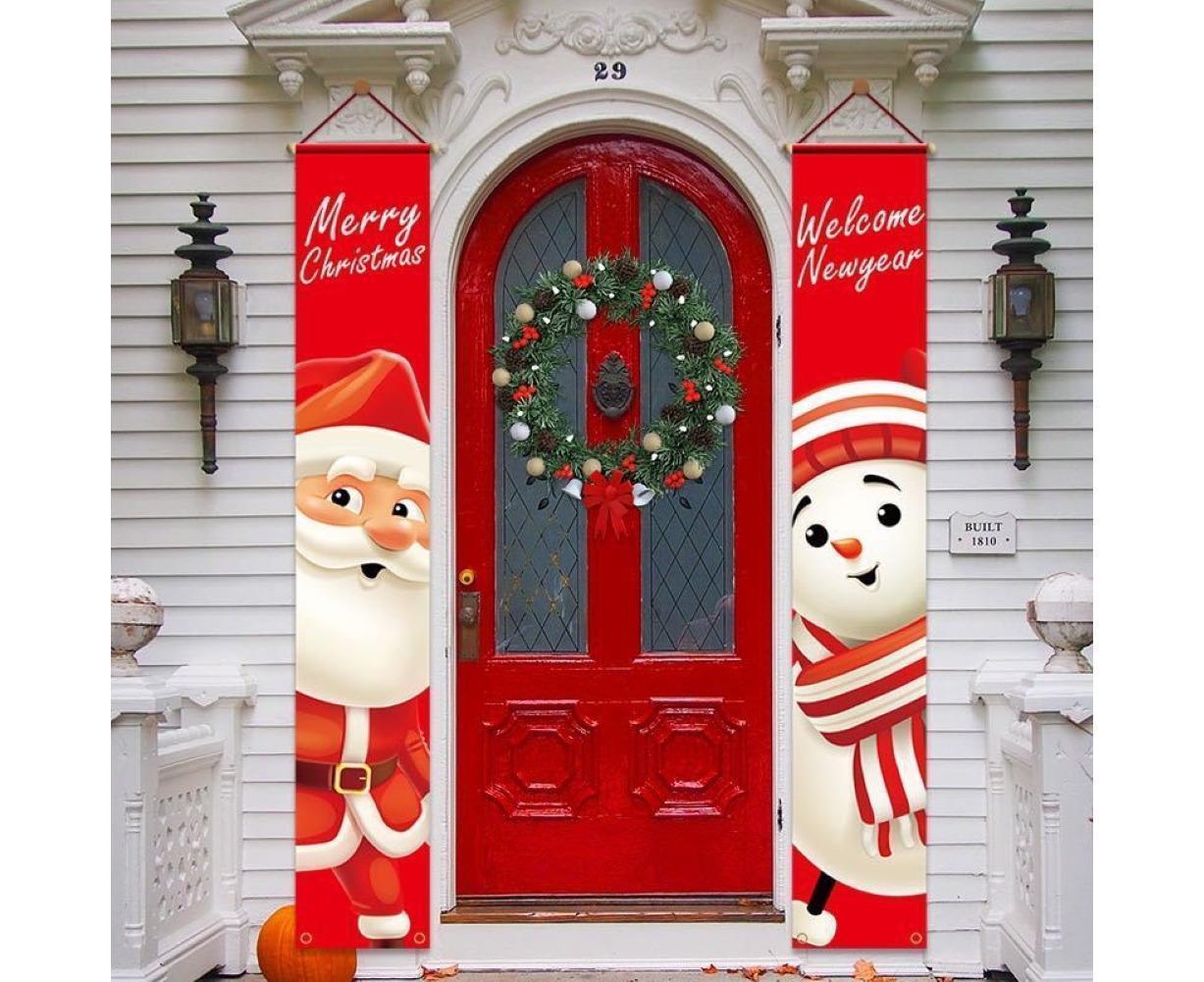 2Pcs/Set Door Hanging Banners Couplets Home Decor Ornaments for Christmas Party-1# - Image 5