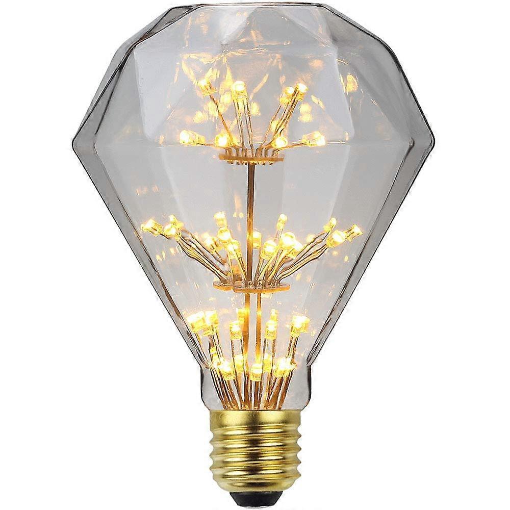 LED Vintage RGB Fireworks Light Bulb Glass E27 G95 Diamond - Image 1