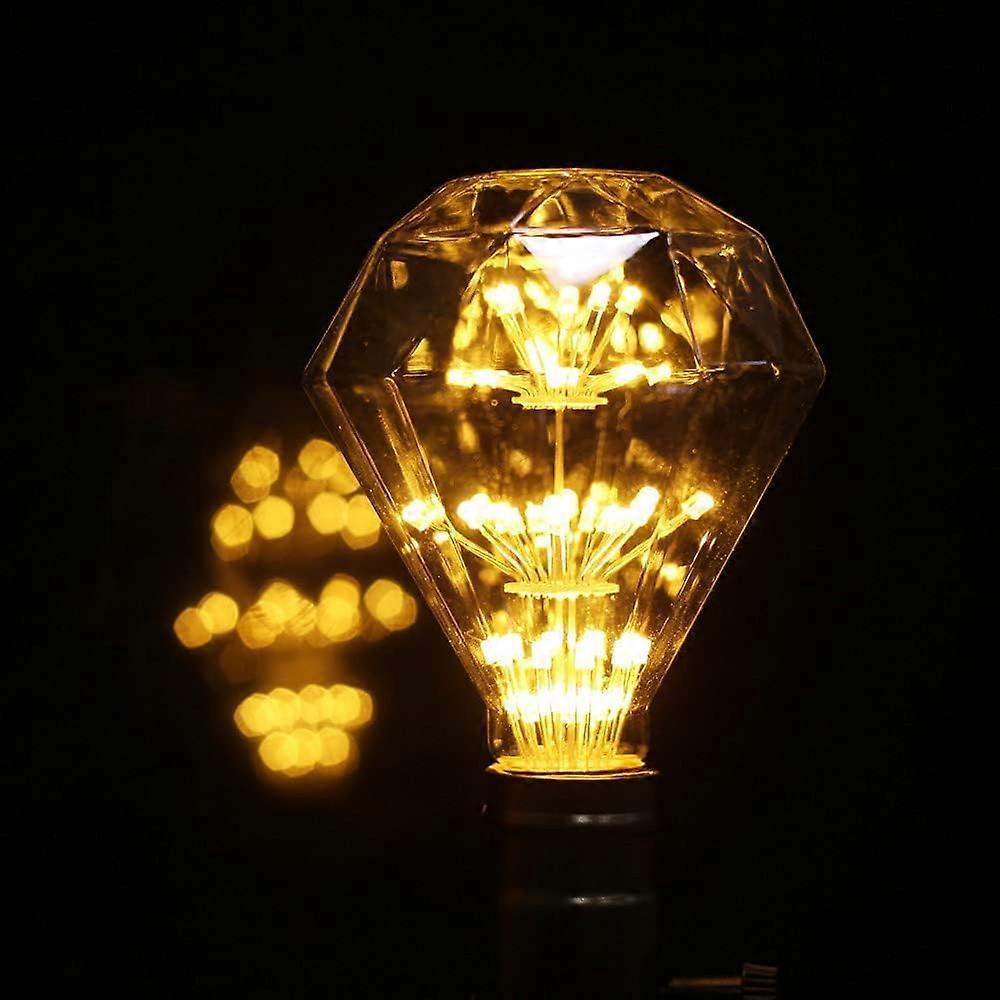 LED Vintage RGB Fireworks Light Bulb Glass E27 G95 Diamond - Image 3