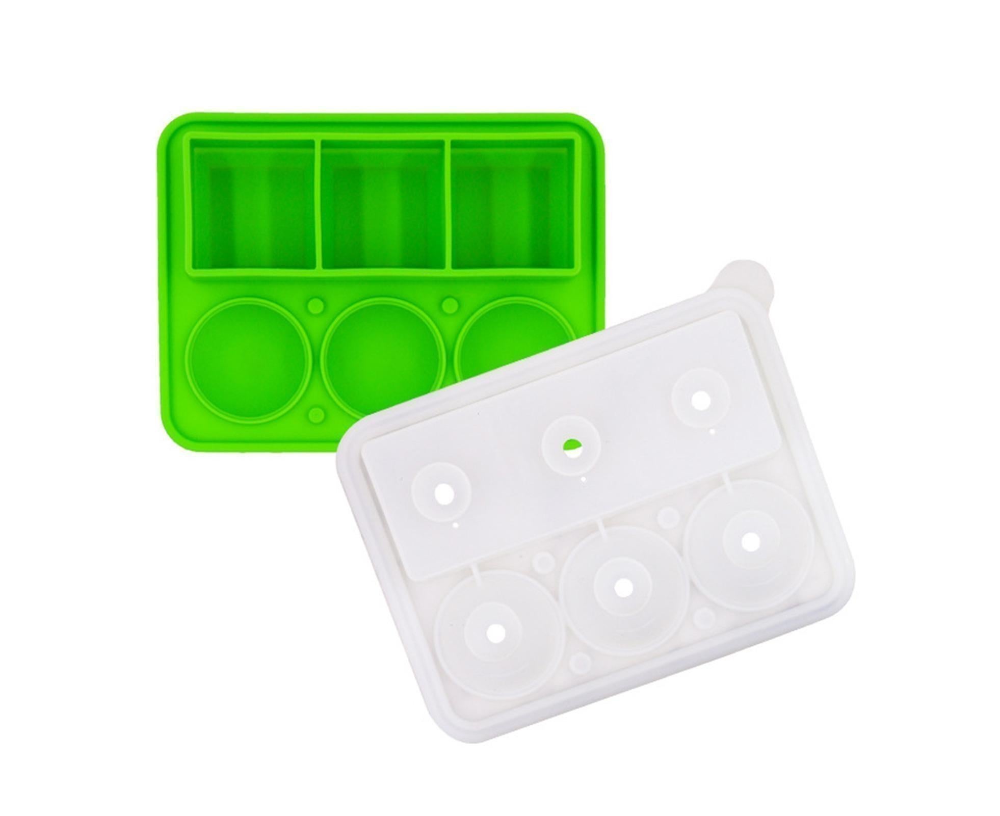 Ice Cube Mold Food Grade Quick Release Silicone Funnel Design Ice Ball Mold for Whiskey-Green - Image 1