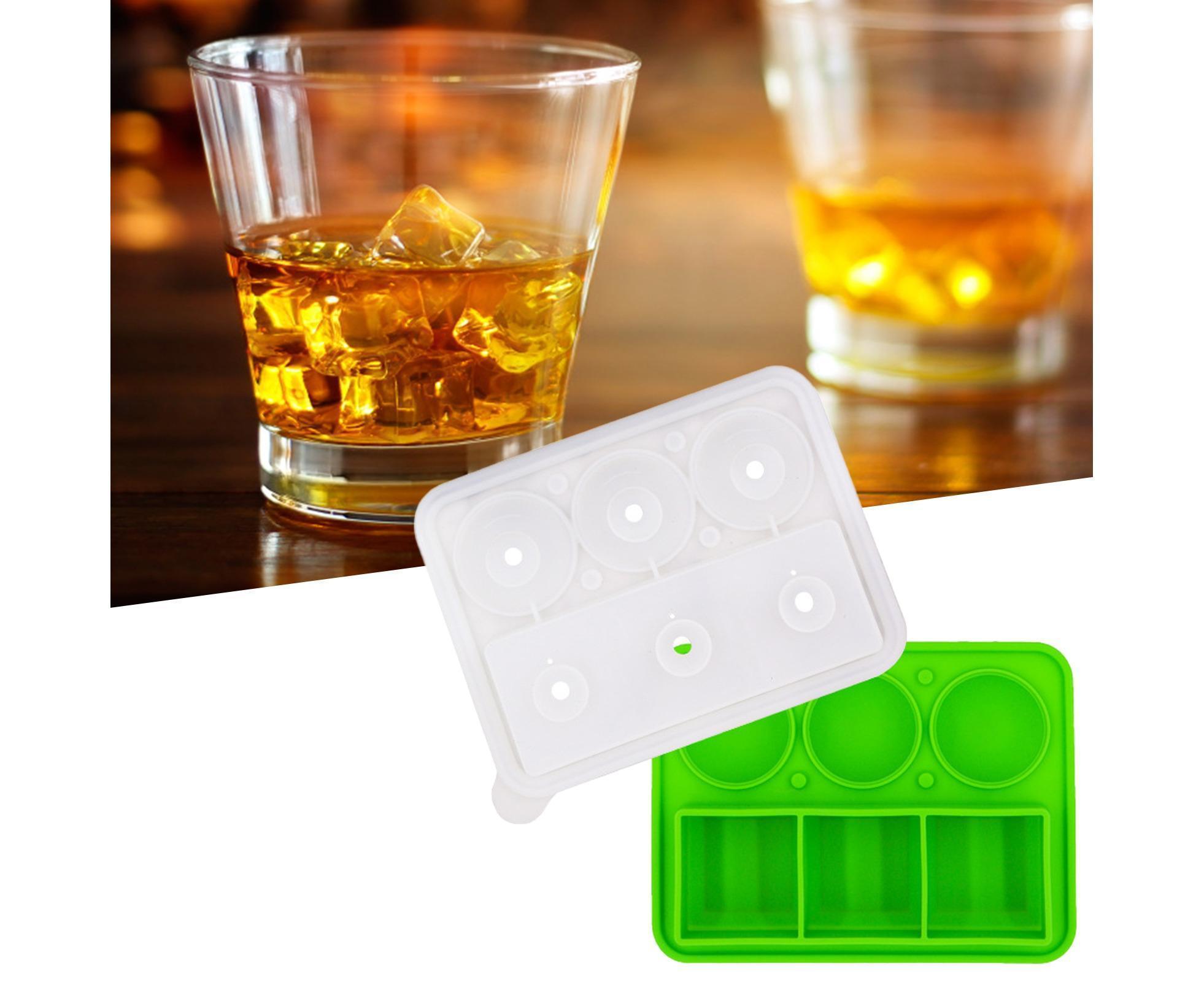 Ice Cube Mold Food Grade Quick Release Silicone Funnel Design Ice Ball Mold for Whiskey-Green - Image 2