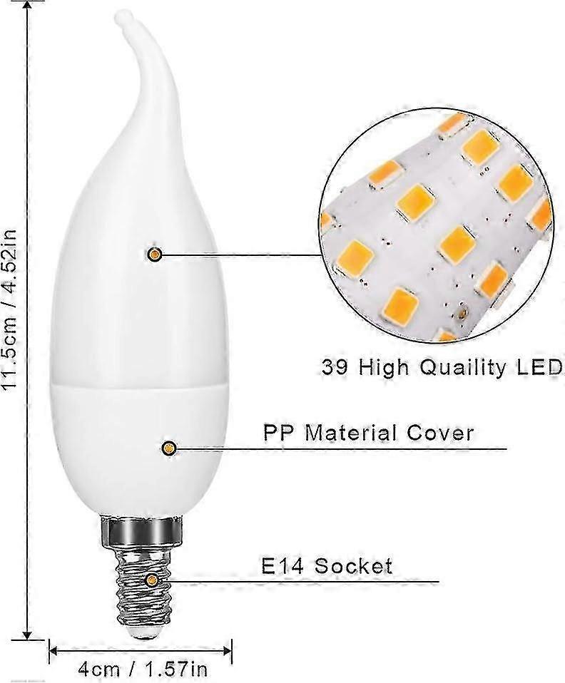 4 Pack E14 LED Flame Effect Bulbs 3 Modes Decorative Lights - Image 2