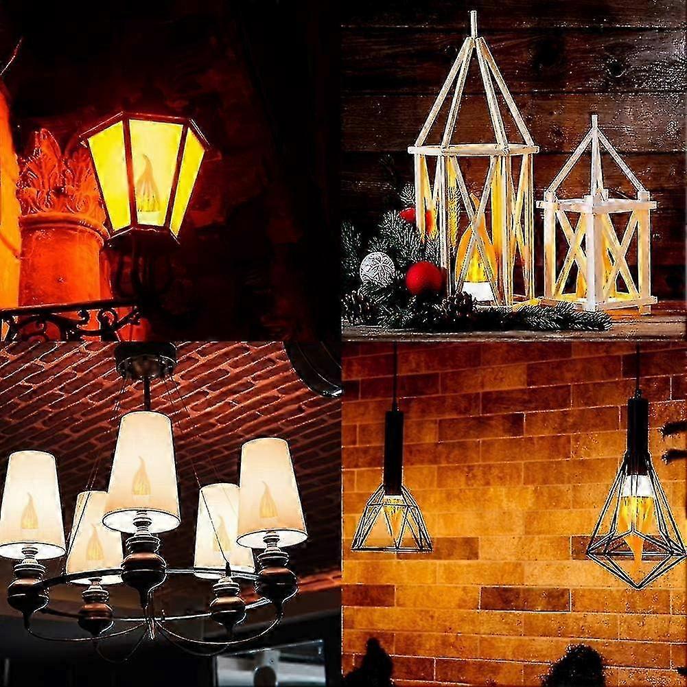 4 Pack E14 LED Flame Effect Bulbs 3 Modes Decorative Lights - Image 5