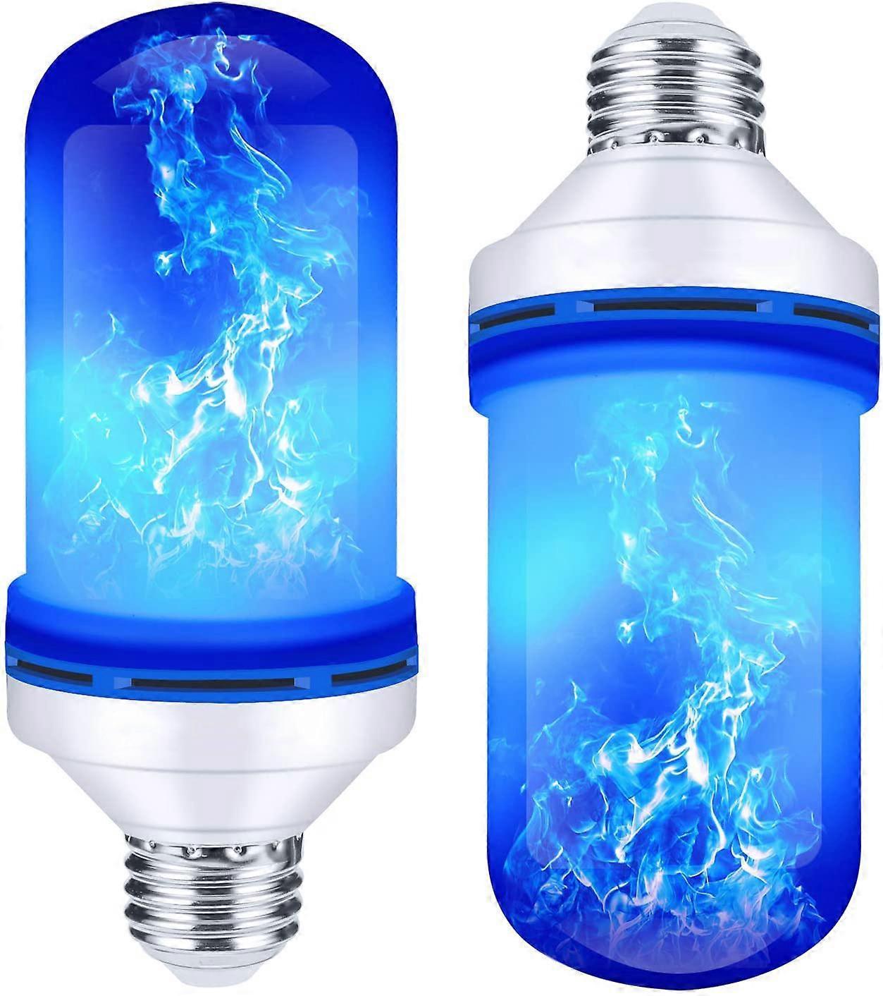 2pcs LED Flame Effect Bulbs 4 Modes E26 Gravity Sensor Flickering Lights - Image 1