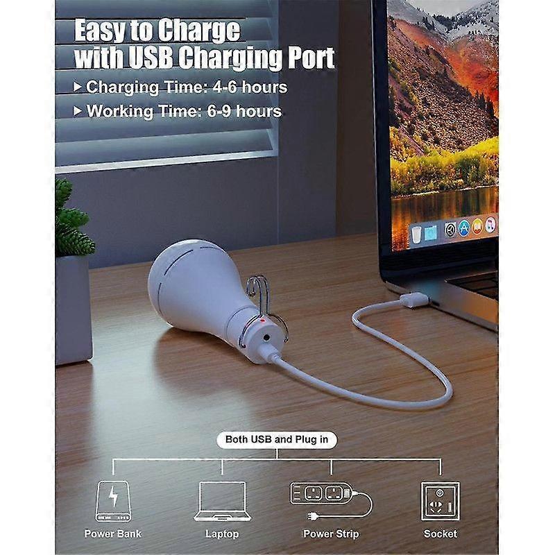 2pcs USB Rechargeable LED Bulbs Battery Backup Emergency Hanging Lights - Image 3