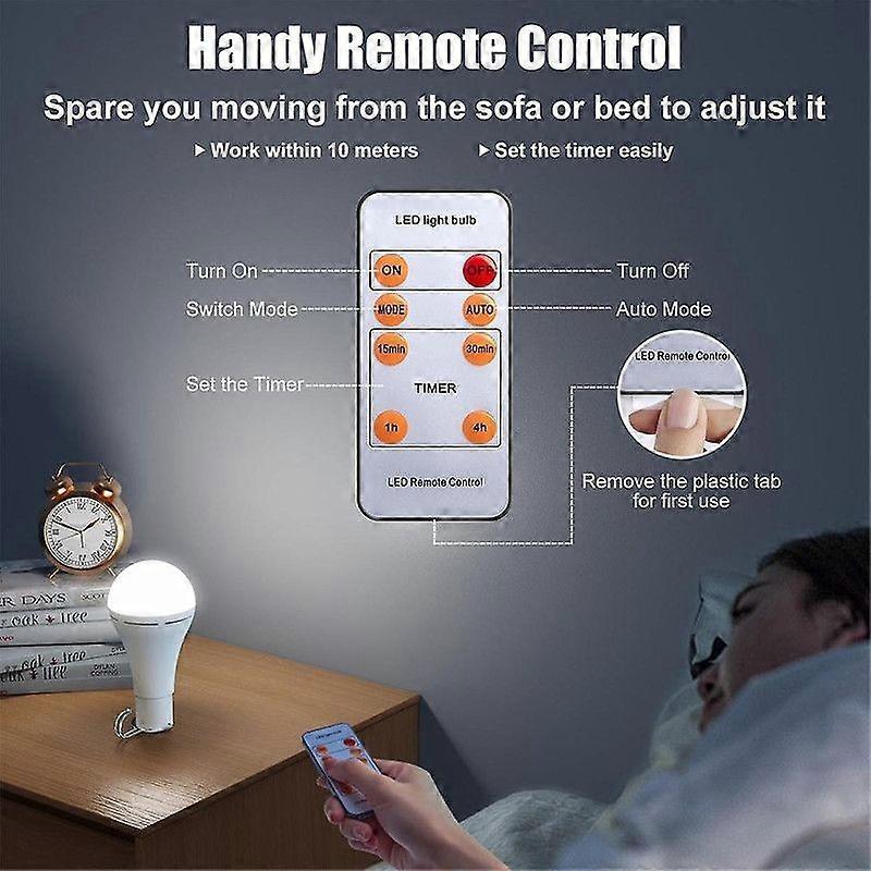 2pcs USB Rechargeable LED Bulbs Battery Backup Emergency Hanging Lights - Image 5
