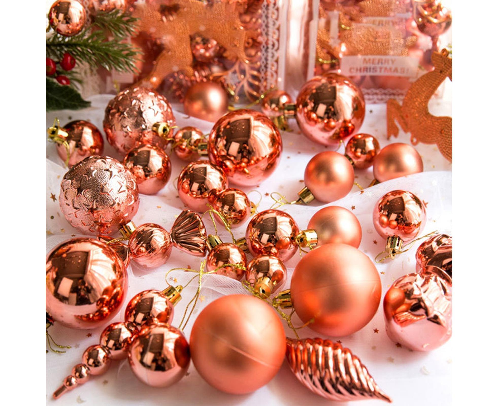 30Pcs Xmas Tree Balls Party Supplies-Rose Gold - Image 2