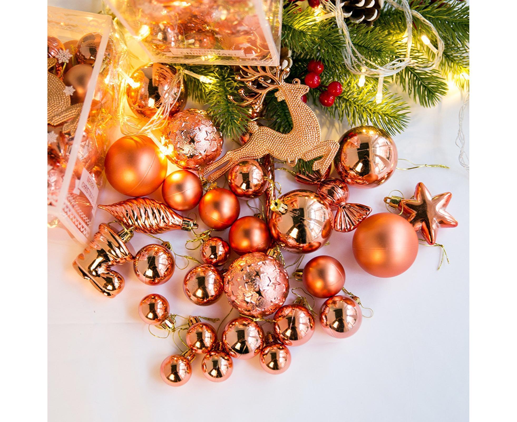 30Pcs Xmas Tree Balls Party Supplies-Rose Gold - Image 3