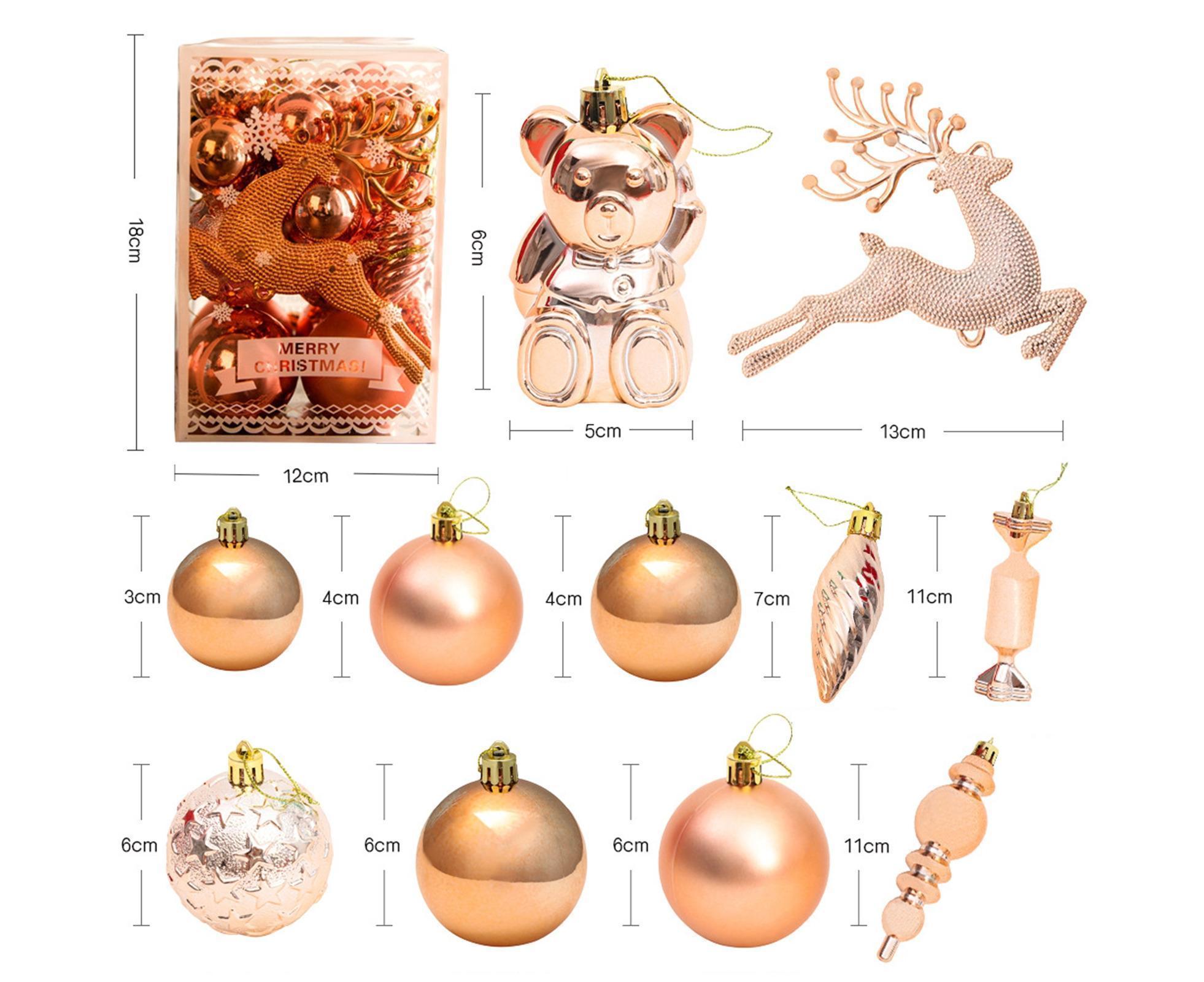30Pcs Xmas Tree Balls Party Supplies-Rose Gold - Image 4