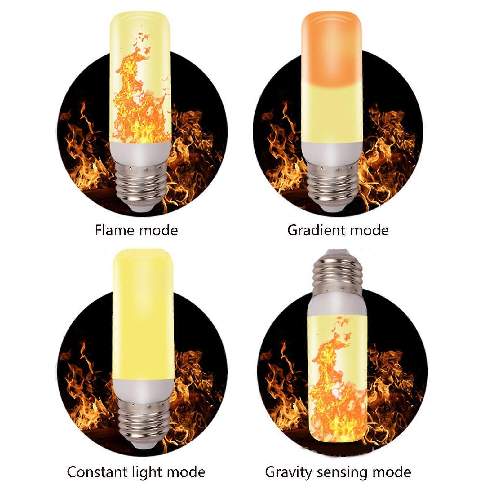 LED Flame Effect Bulb E27 4 Modes Gravity Sensor Flickering Fire Lamp - Image 3