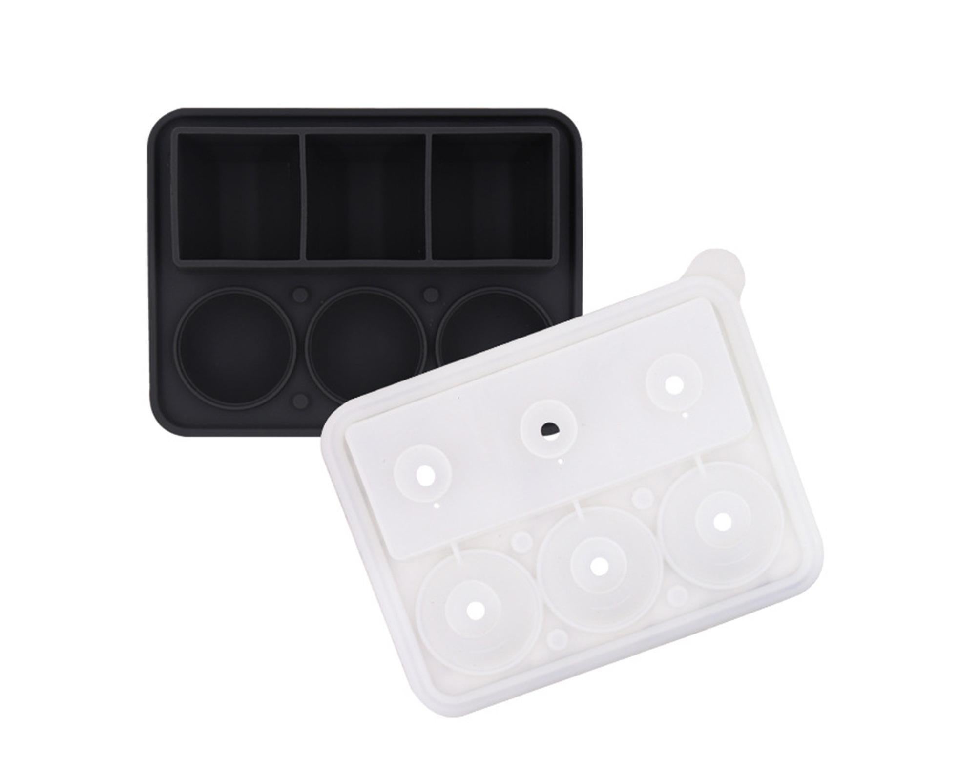 Ice Cube Mold Food Grade Quick Release Silicone Funnel Design Ice Ball Mold for Whiskey-Black - Image 1