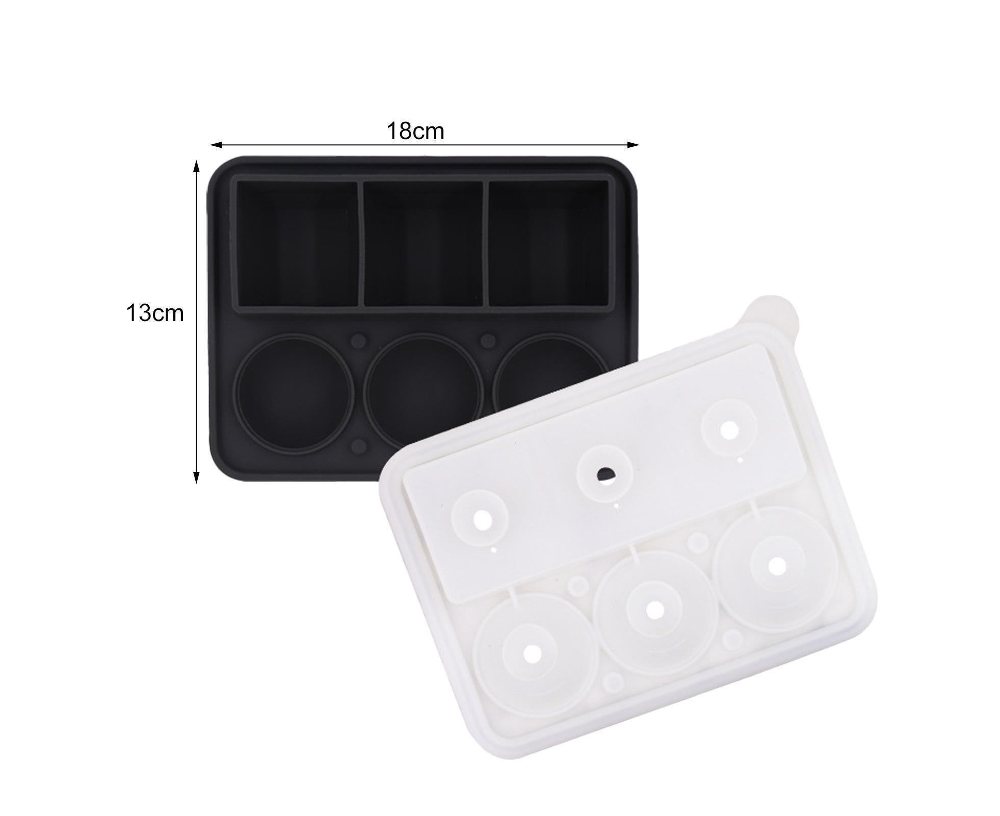 Ice Cube Mold Food Grade Quick Release Silicone Funnel Design Ice Ball Mold for Whiskey-Black - Image 3