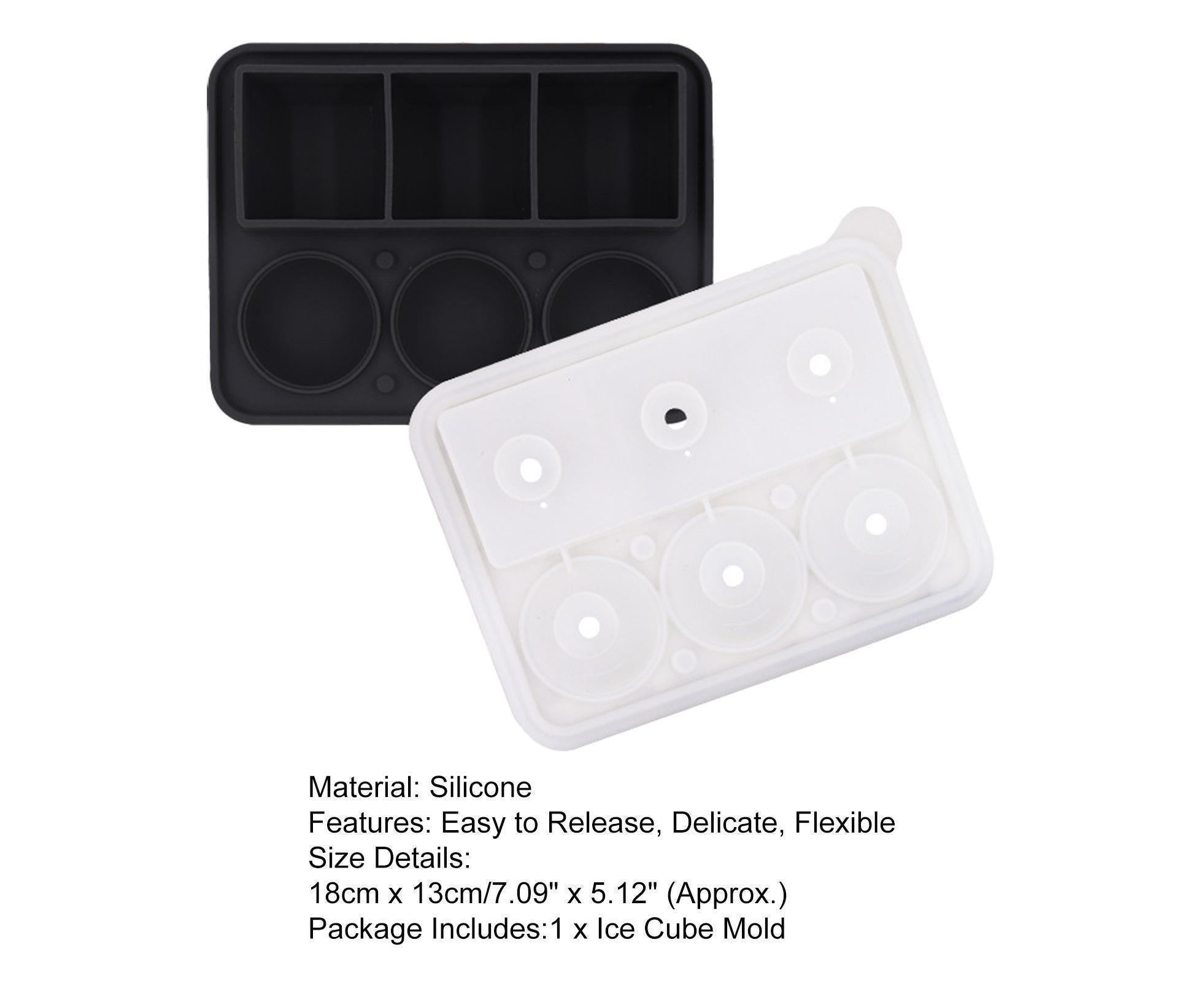 Ice Cube Mold Food Grade Quick Release Silicone Funnel Design Ice Ball Mold for Whiskey-Black - Image 5