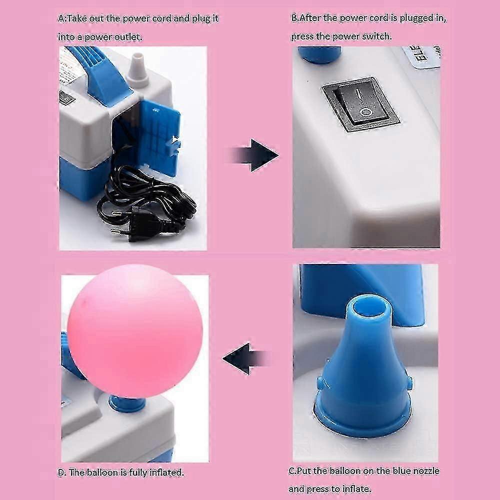 Electric Balloon Pump 600W Double Nozzle Quick Inflator for Balloons Pool Toys - Image 5