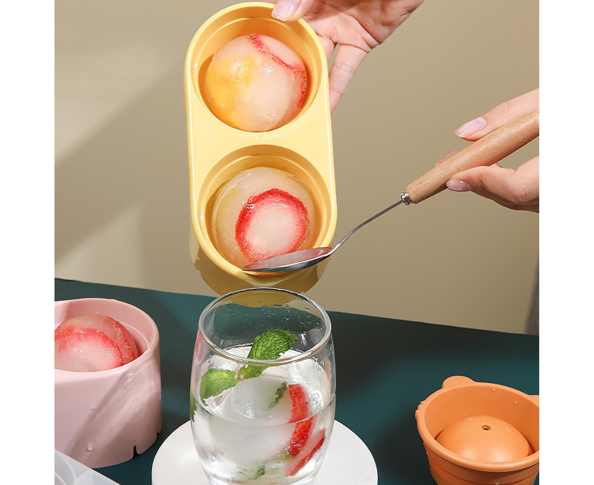Ice Mould Anti-corrosion Fine Workmanship BPA Free Whiskey Ice Cube Ball DIY Mould for Bar-Yellow - Image 4