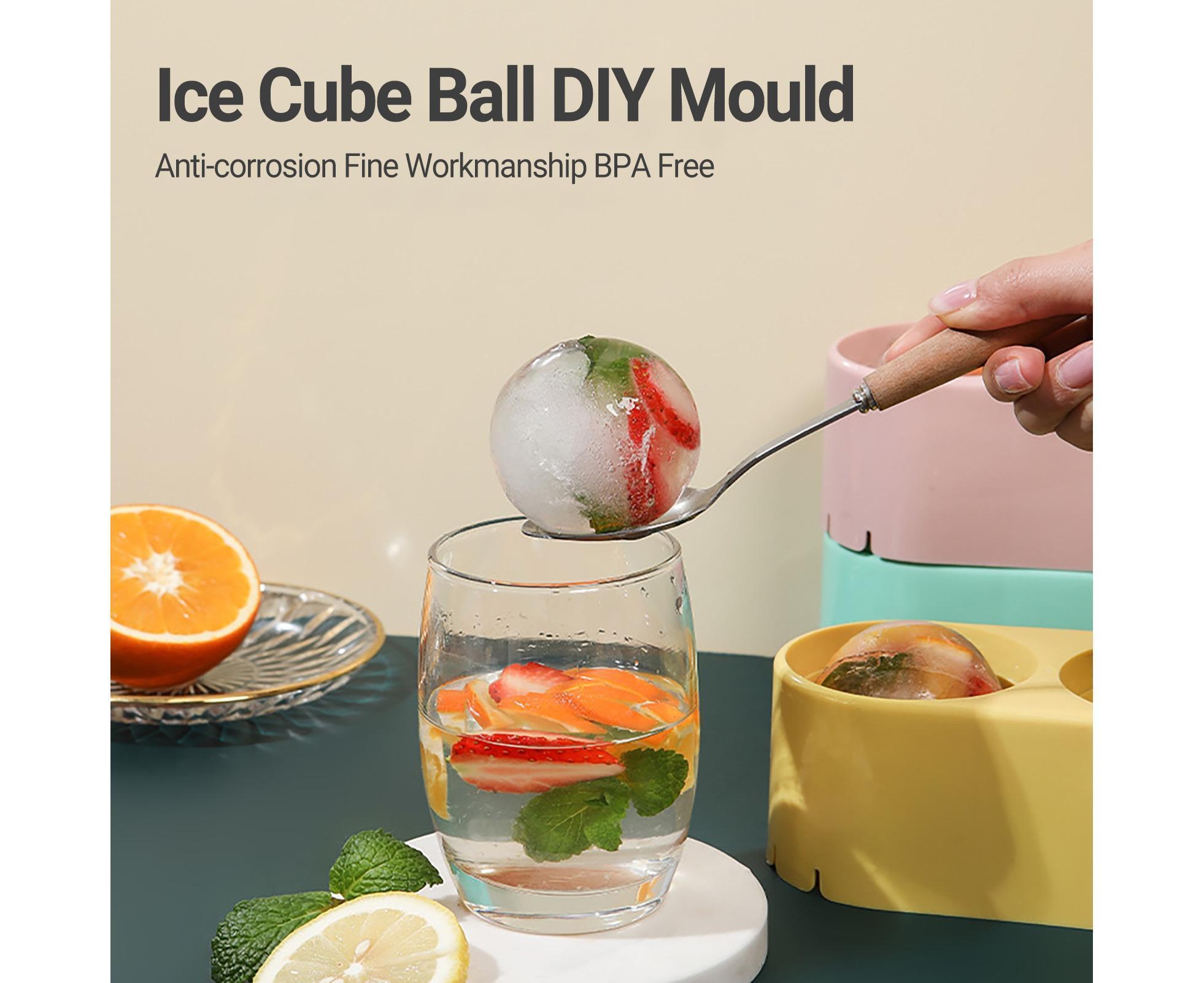 Ice Mould Anti-corrosion Fine Workmanship BPA Free Whiskey Ice Cube Ball DIY Mould for Bar-Yellow - Image 8