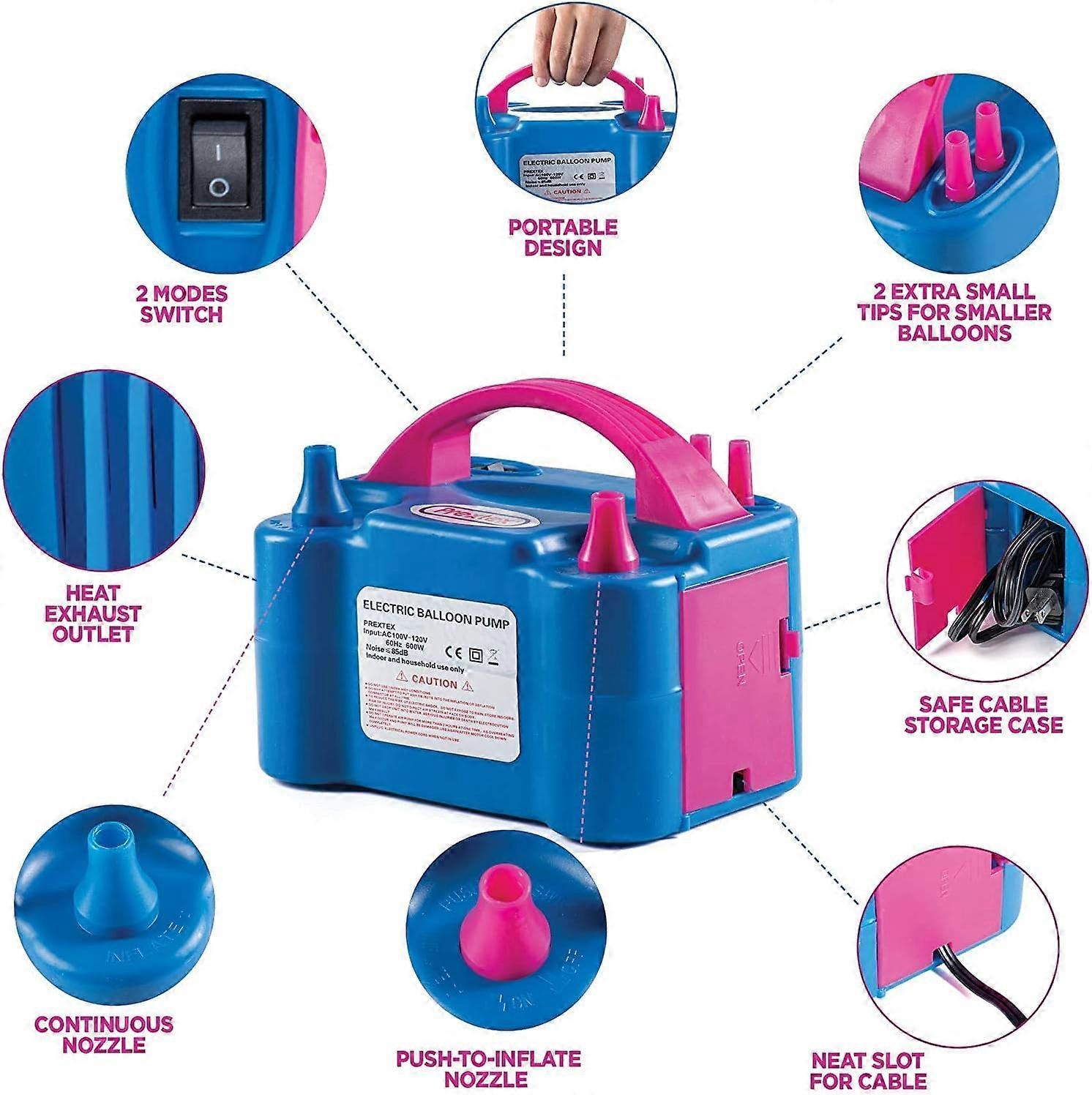 Premium Electric Balloon Pump Double Nozzle Helium-Free Inflator for Parties - Image 2