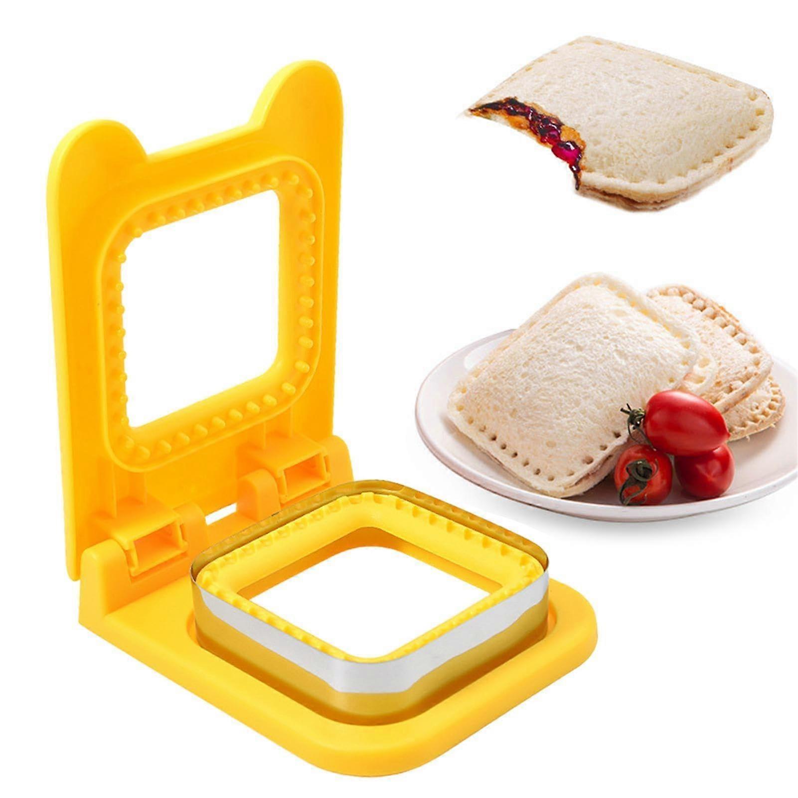 Sandwich Cutter and Sealer Yellow Crustless Bread Pancake Maker for Babies - Image 1