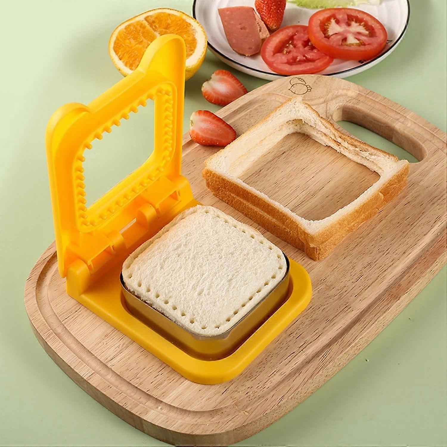 Sandwich Cutter and Sealer Yellow Crustless Bread Pancake Maker for Babies - Image 3