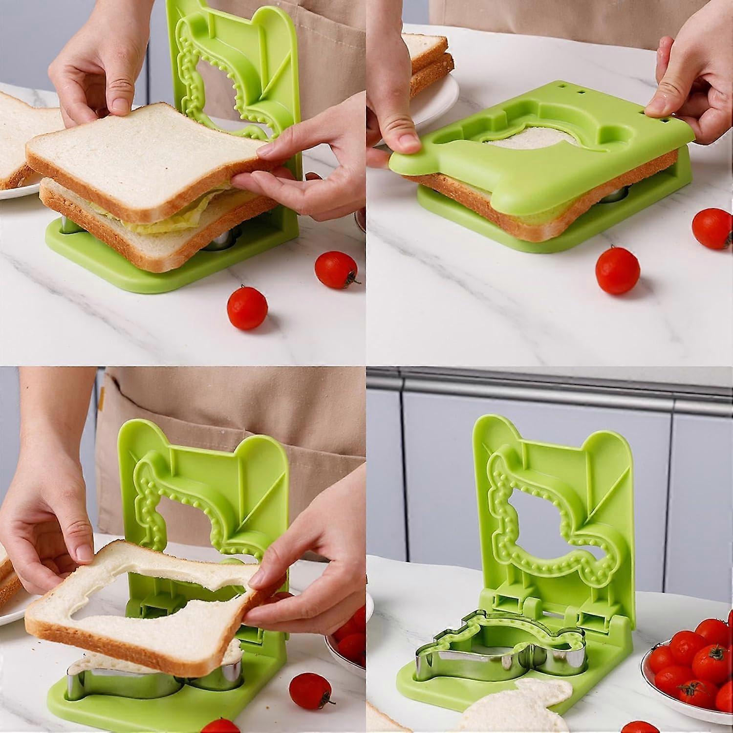 Sandwich Cutter and Sealer Green Sandwich Maker Moulds for Cookies Dough Pancakes - Image 3