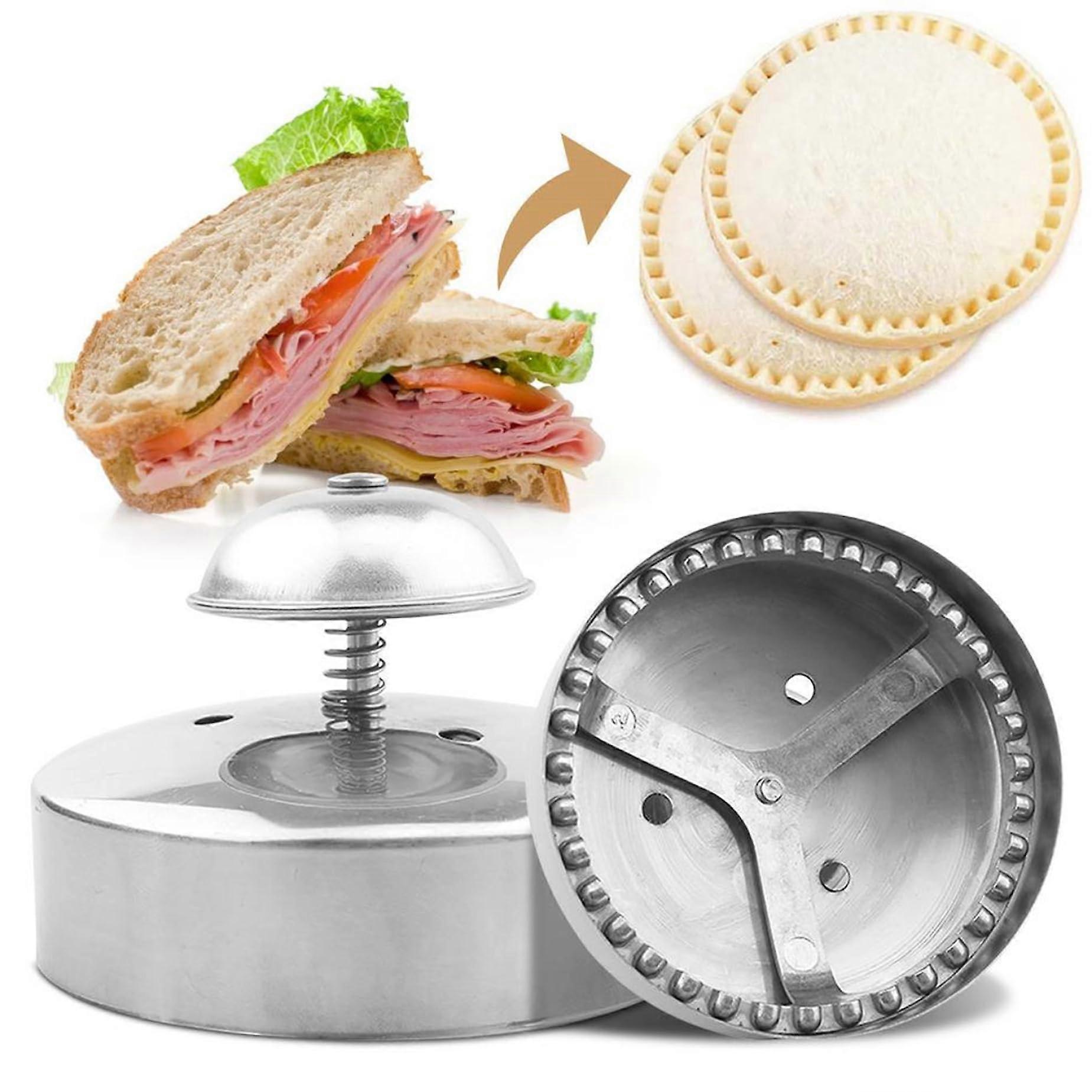 Stainless Steel Round 3.54in Sandwich Cutter and Sealer for Bread Cakes Burgers - Image 1
