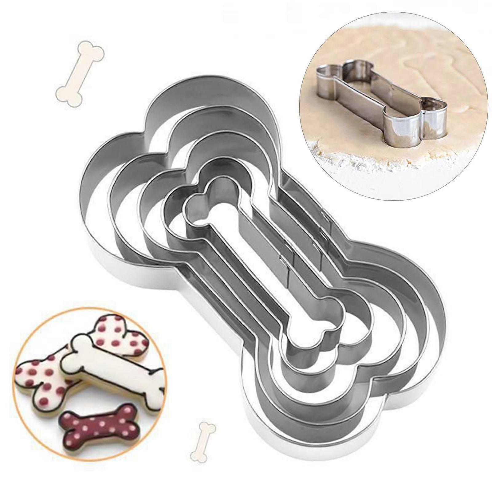 5pcs Stainless Steel Cookie Cutter Molds Dog Bone Sandwich Cutters Set - Image 2