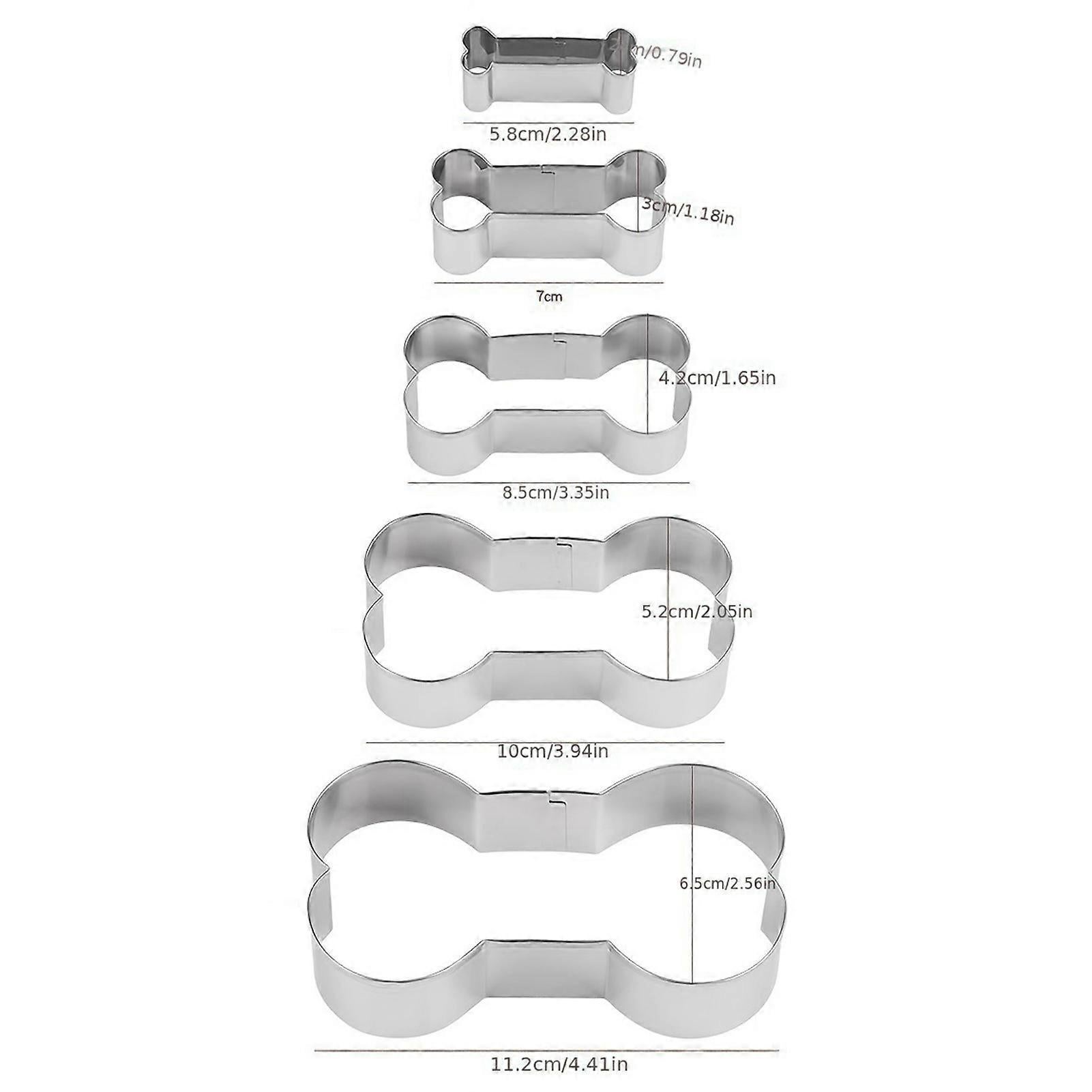 5pcs Stainless Steel Cookie Cutter Molds Dog Bone Sandwich Cutters Set - Image 4