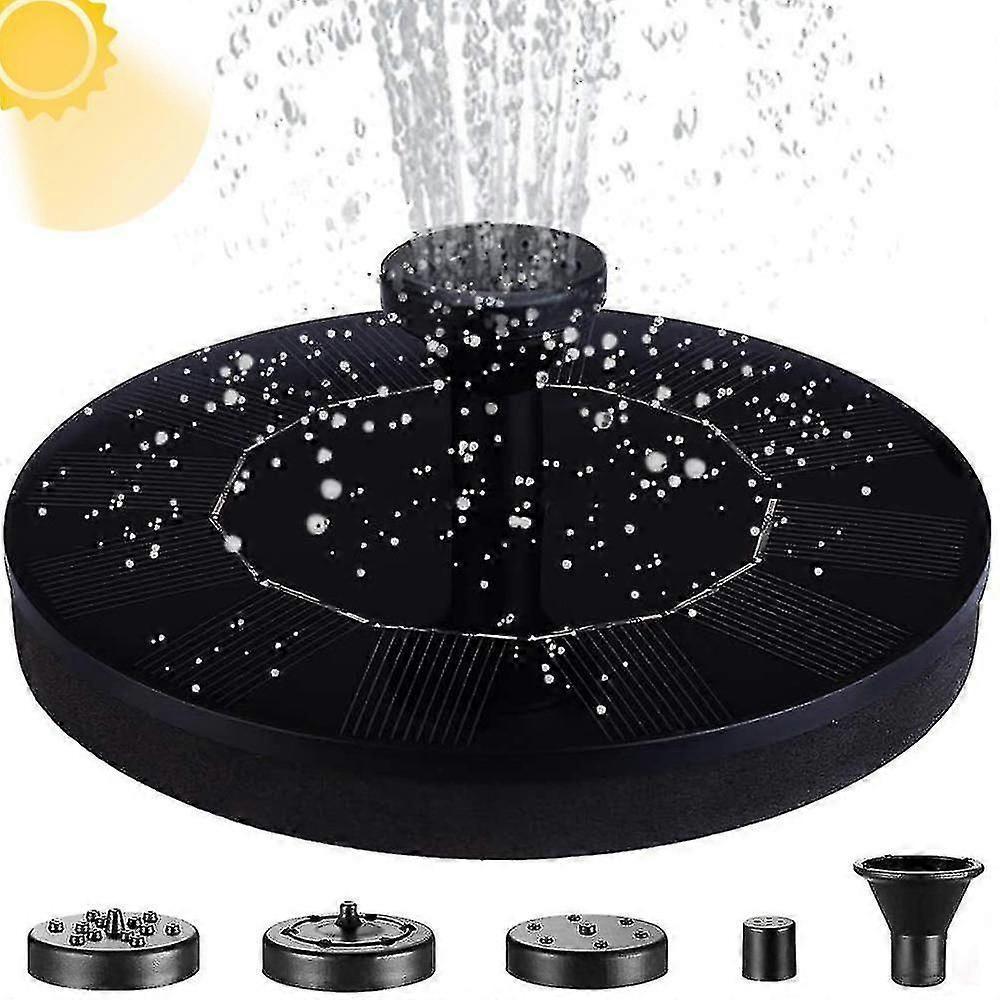Solar Water Fountain with Nozzles Outdoor Garden Decor - Image 1
