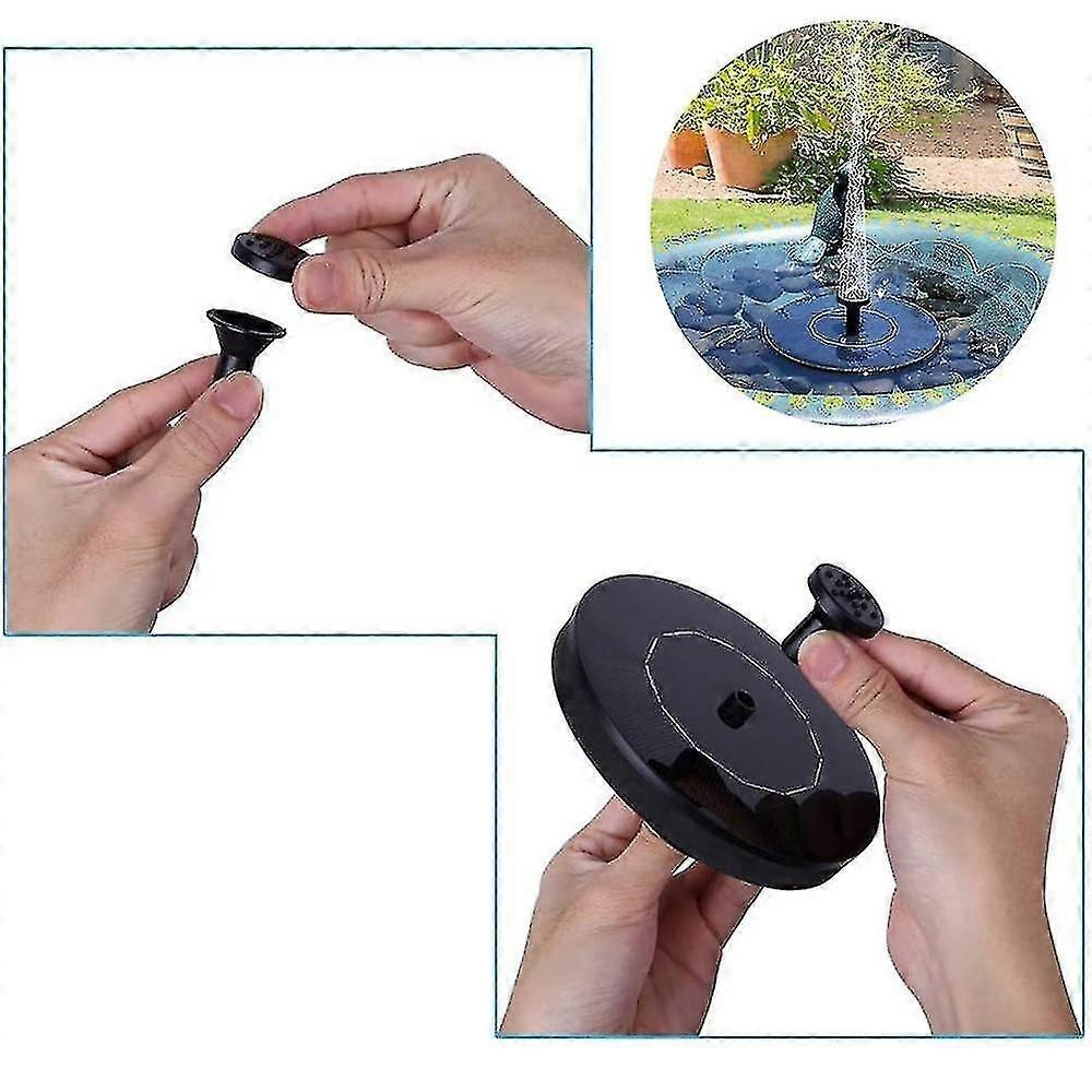 Solar Water Fountain with Nozzles Outdoor Garden Decor - Image 3