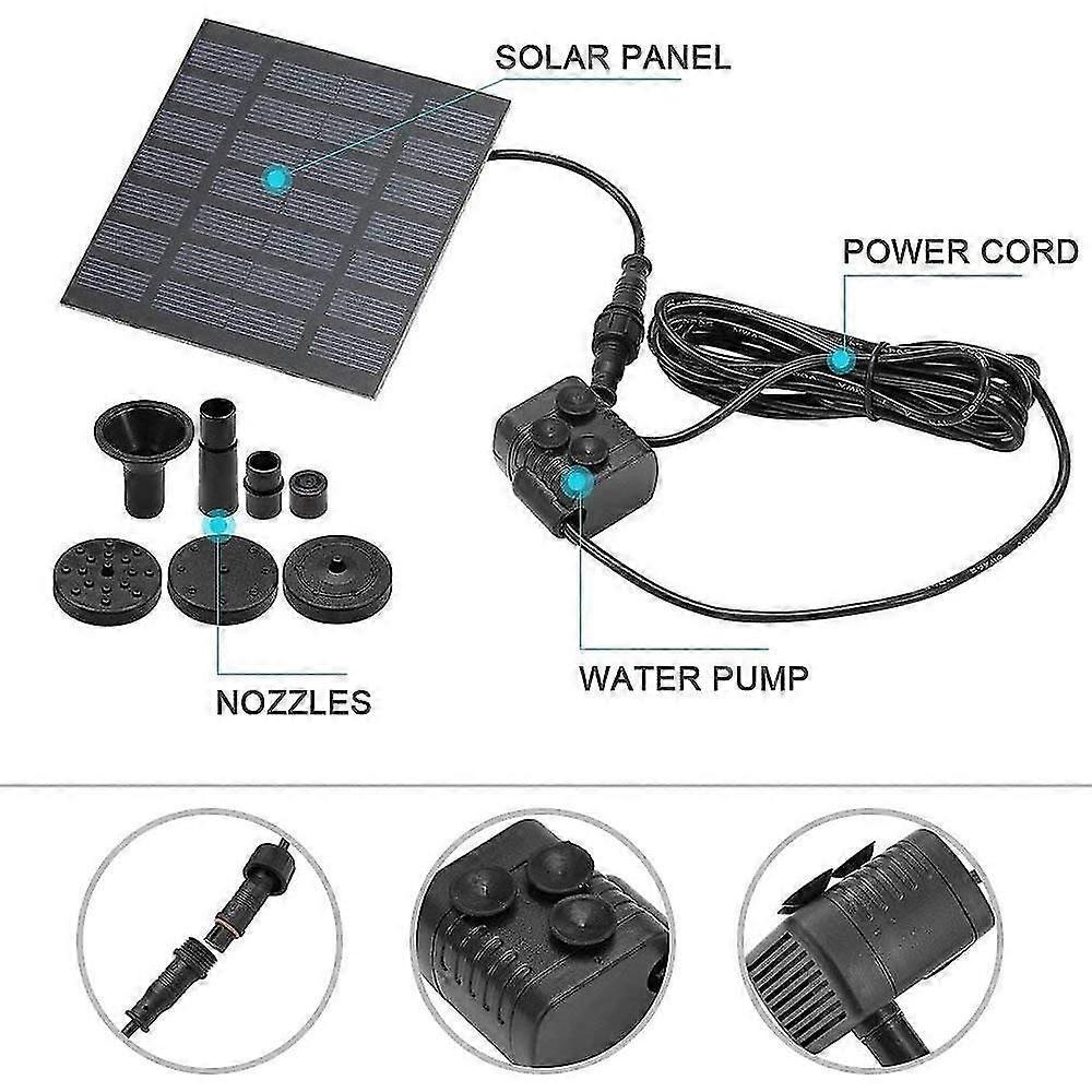 Circle Solar Fountain Pump with 6 Nozzles Water Feature - Image 5