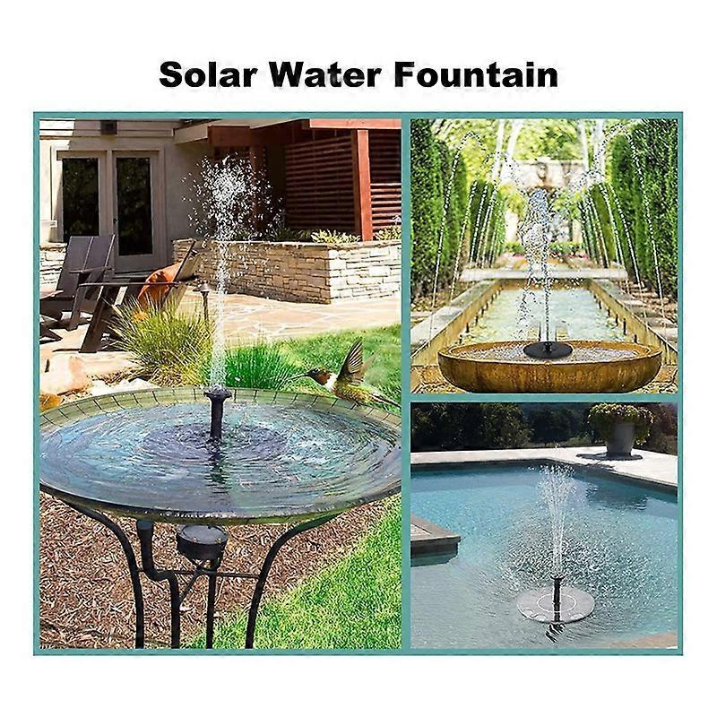 6.3in Solar Fountain Pump with 6 Nozzles for Bird Bath Garden - Image 4