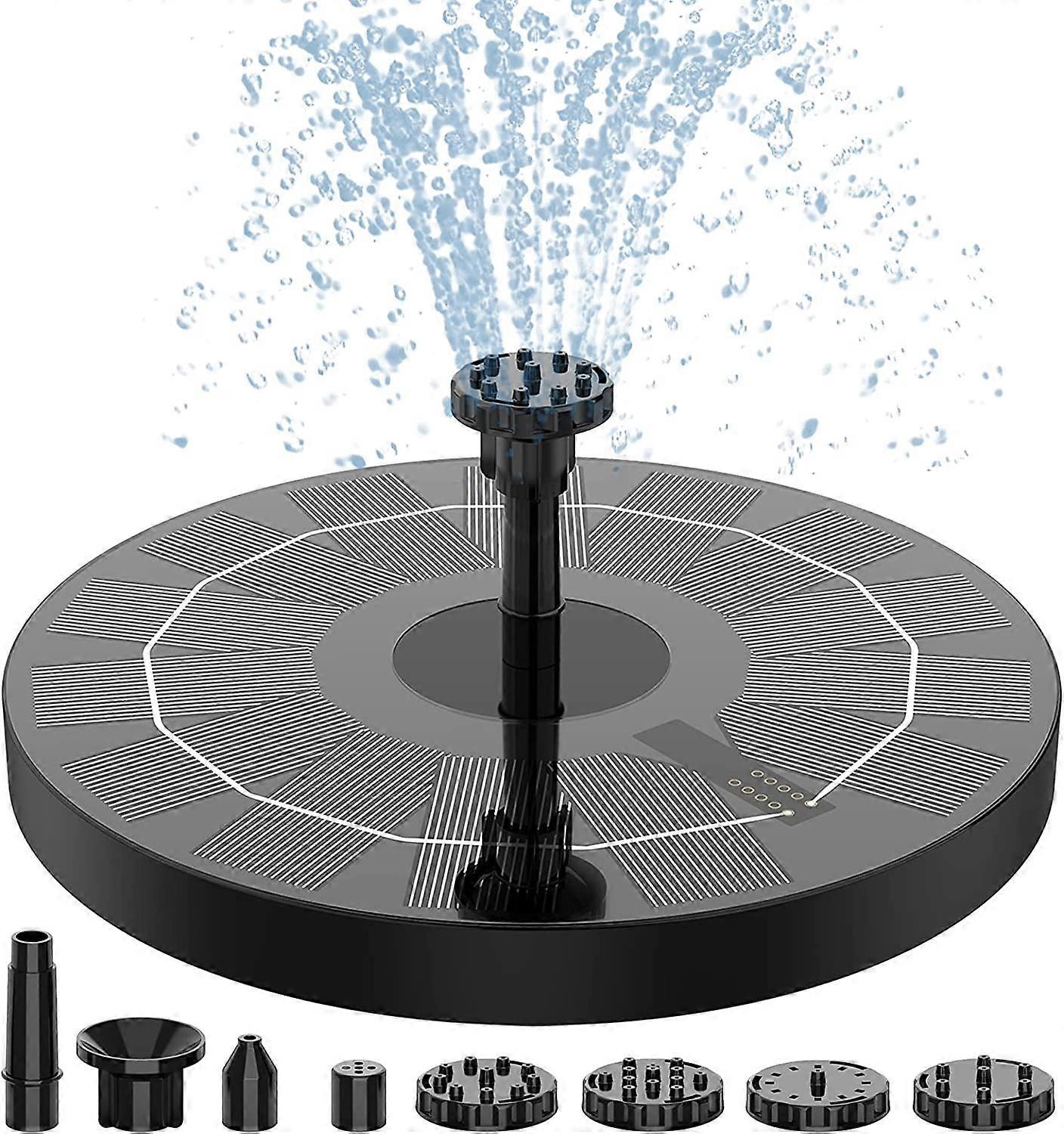 2.5W Solar Fountain Pump with Panel and 6 Nozzles for Pond - Image 1