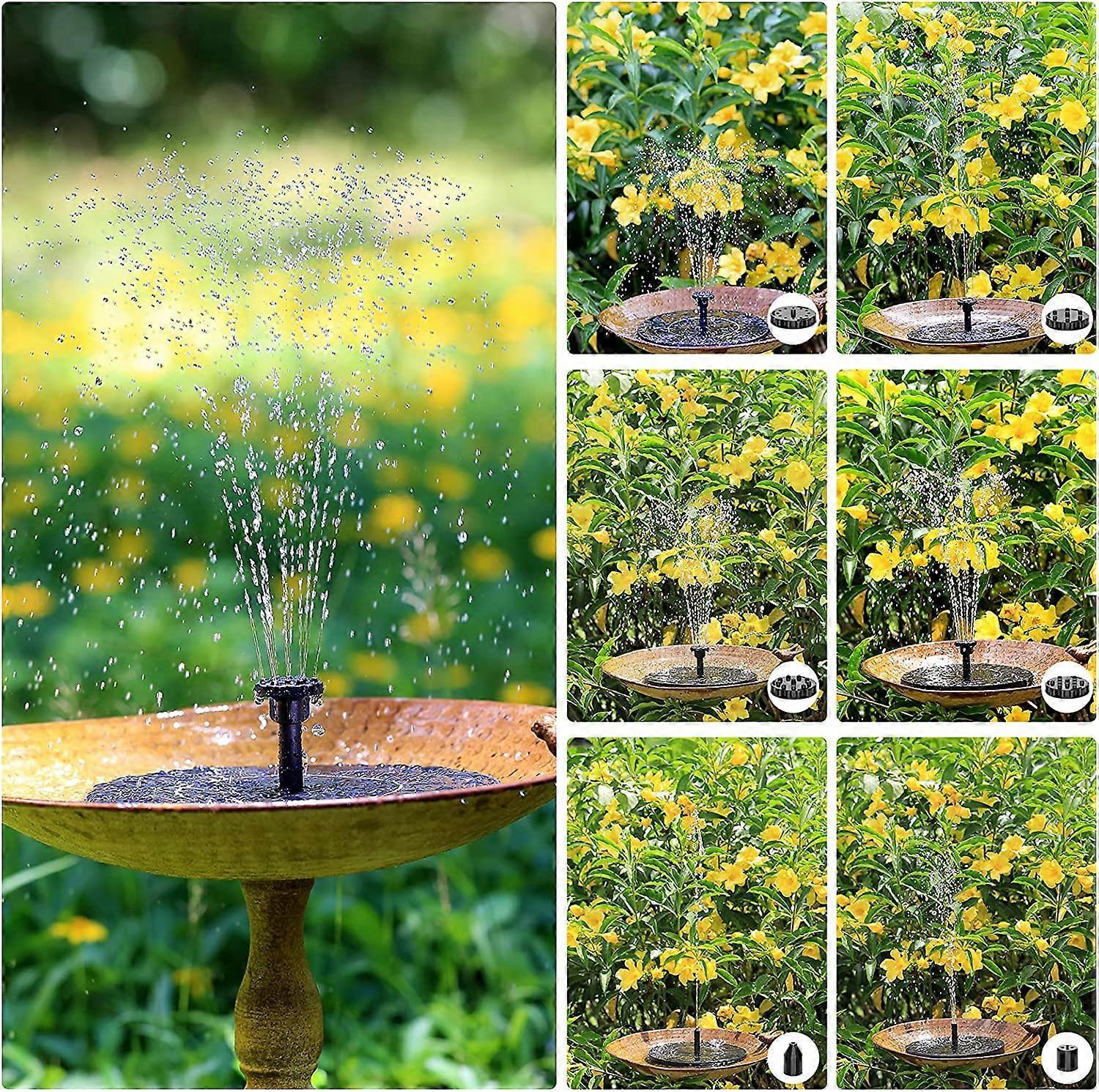 2.5W Solar Fountain Pump with Panel and 6 Nozzles for Pond - Image 4