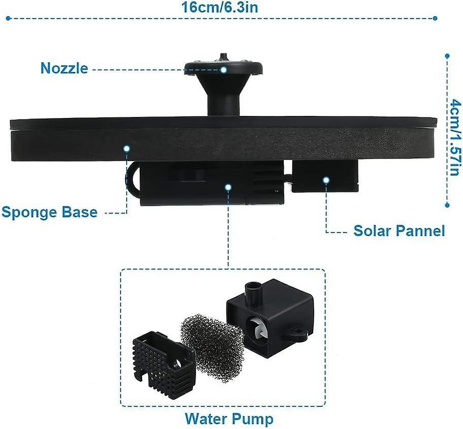 1.4W Solar Fountain Pump with 6 Spray Styles Garden Water Feature - Image 5