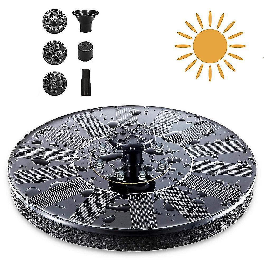 18cm Solar Fountain with White LED Light Solar Water Pump - Image 1
