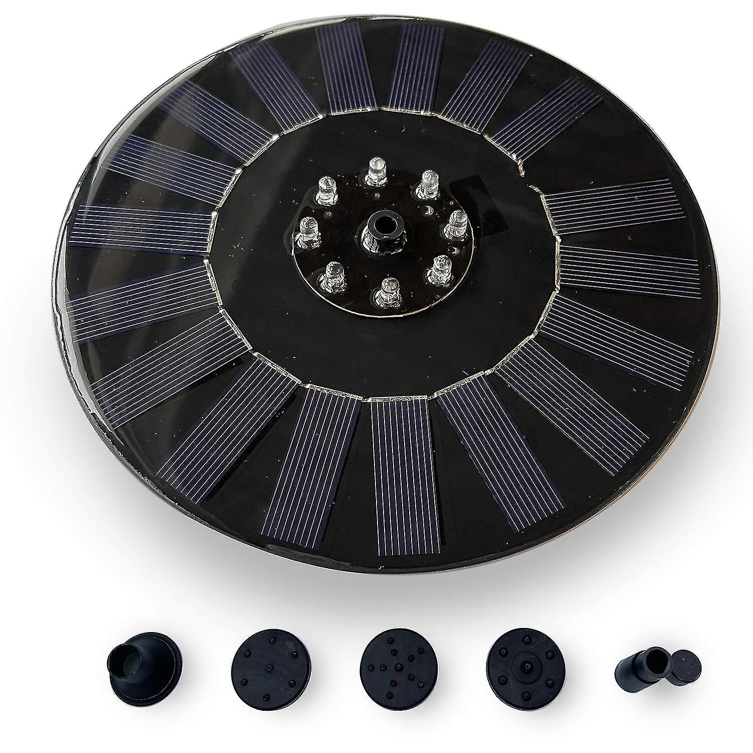 18cm Solar Fountain with White LED Light Solar Water Pump - Image 2